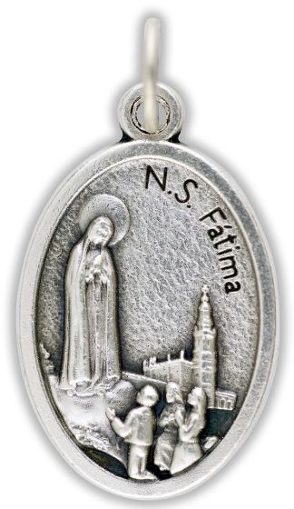  Our Lady of Fatima Medal - Die-Cast Italian Silver Plated  (Minimum quantity purchase is 1)