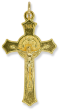  St. Benedict  Flared Crucifix 1.5 inch  Gold Finish    (Minimum quantity purchase is 2)