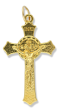  Miraculous Medal Flared Edge Crucifix, Gold Tone - 1.5 Inch *  (Minimum quantity purchase is 5)