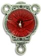 Holy Spirit Dove Rosary Center with Red Enamel - 3/4" Silver Oxidized, Made in Italy * (Minimum quantity purchase is 3)