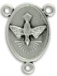 Holy Family Rosary Center (Holy Spirit Dove) – 3/4" Oval Silver Oxidized, Made in Italy * (Minimum quantity purchase is 3)