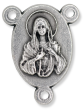 Immaculate Heart of Mary Rosary Centerpiece (Jerusalem Cross) - 3/4" Silver Oxidized, Made in Italy  (Minimum quantity purchase is 1)