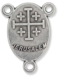 Immaculate Heart of Mary Rosary Centerpiece (Jerusalem Cross) - 3/4" Silver Oxidized, Made in Italy  (Minimum quantity purchase is 1)