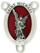 St Michael the Archangel Oval Centerpiece - Red Enamel, 1"   (Minimum quantity purchase is 2)