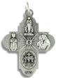 5-Way Cross Medal - 3/4" Small Silver Oxidized, Made in Italy   (Minimum quantity purchase is 2)