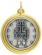 Miraculous Medal 1 3/8" Round Two Tone – Latin – Made in Italy (Minimum quantity purchase is 1)