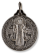 St Benedict Medal (Catholic Protection) – 3/4" Thick Round Gunmetal, Made in Italy *  (Minimum quantity purchase is 2)