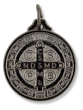 St Benedict Medal (Catholic Protection) – 3/4" Thick Round Gunmetal, Made in Italy *  (Minimum quantity purchase is 2)