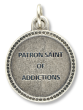 St Maximillian Kolbe (Addictions) Round Medal - 7/8", Silver Ox  (Minimum quantity purchase is 3)