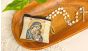  Madonna and Child Full Color Rosary Pouch with Gold Accents - 2.5 x 3"   (Minimum quantity purchase is 1)