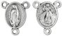 Our Lady of Guadalupe Mini Rosary Centerpiece (Divine Mercy) - 1/2" Silver Oxidized, Made in Italy  (Minimum quantity purchase is 1)