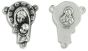Madonna and Child Rosary Center with Sacred Heart – 3/4" Silver Oxidized, Made in Italy   (Minimum quantity purchase is 2)