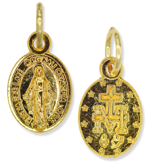  Gold Tone Miraculous Medal 1/2 Inch      (Minimum quantity purchase is 3)