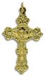  Ornate Fleur-de-Lis Gold Tone Crucifix - 2 inch   (Minimum quantity purchase is 1)