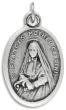 St Francis Mother Cabrini / Pray For Us Medal - Italian Silver OX 1 inch    (Minimum quantity purchase is 3)