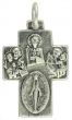  4 Way Cross with Miraculous Medal / Saints - 1 1/16"     (Minimum quantity purchase is 2)