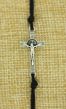 St Benedict Crucifix Black Corded Adjustable Bracelet   