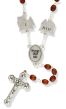 Light Brown Wood Bead Stations of the Cross Rosary Chaplet - 25"*  (Minimum qty. purchase is 1)