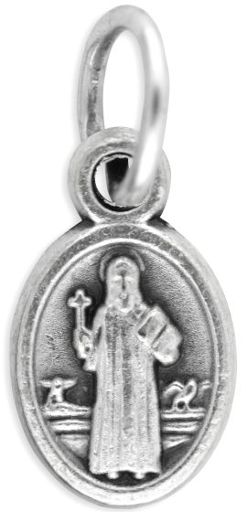 St Benedict Medal Mini - 1/2" Silver Oxidized, Made in Italy *  (Minimum quantity purchase is 5)
