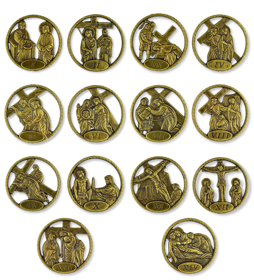 Buy Stations of the Cross Bronze Parts Set of 14 - For Wood