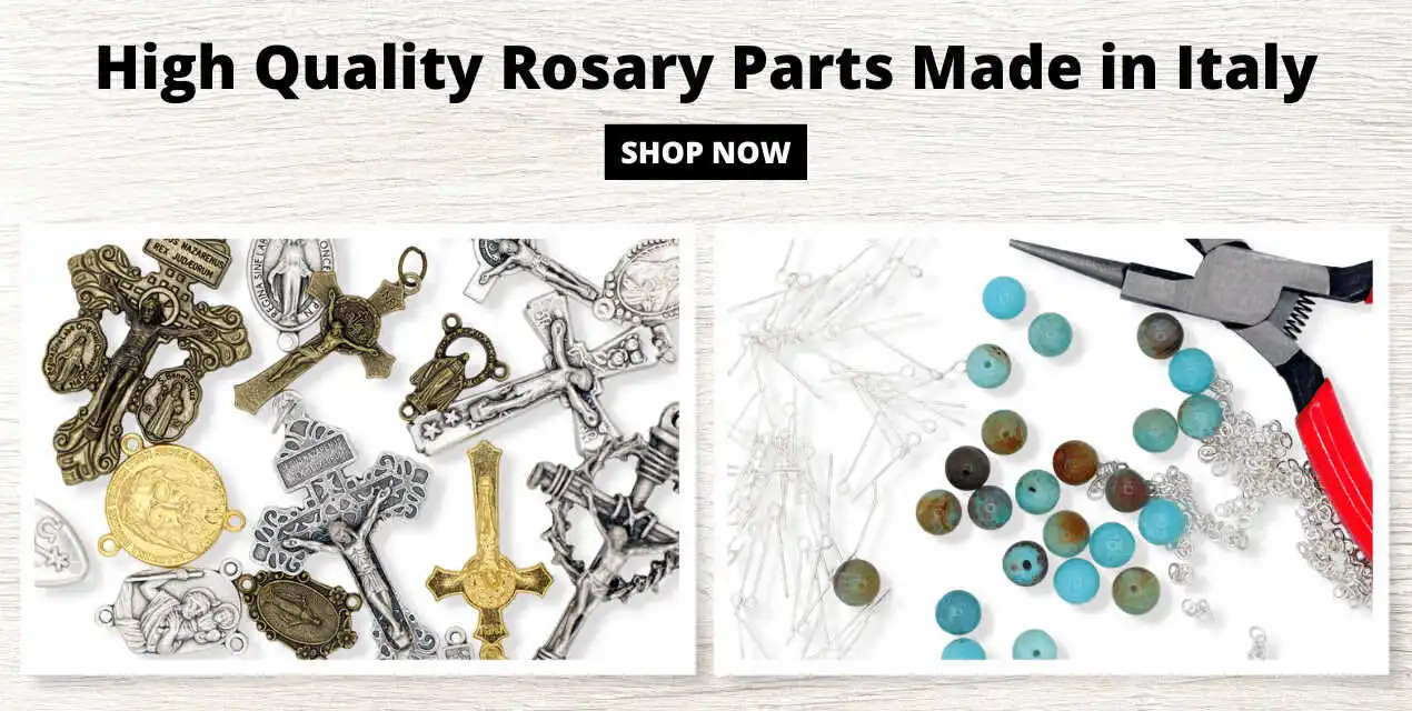 The Rosary Shop -- Custom rosaries, kits, parts and kneelers.